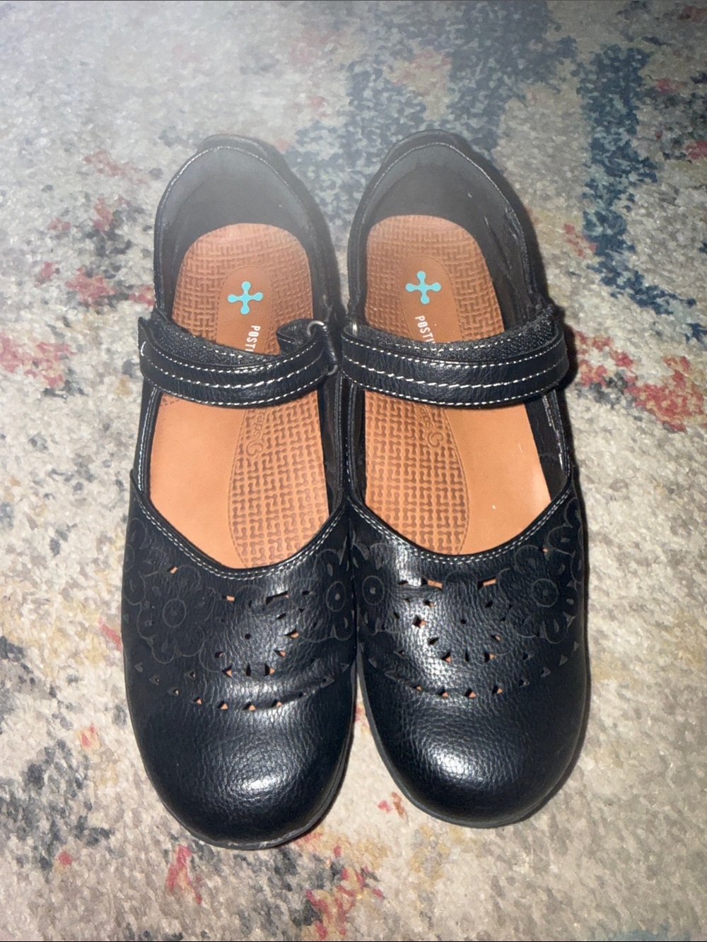 BareTraps Black Floral Cutout Mary Jane Flats
